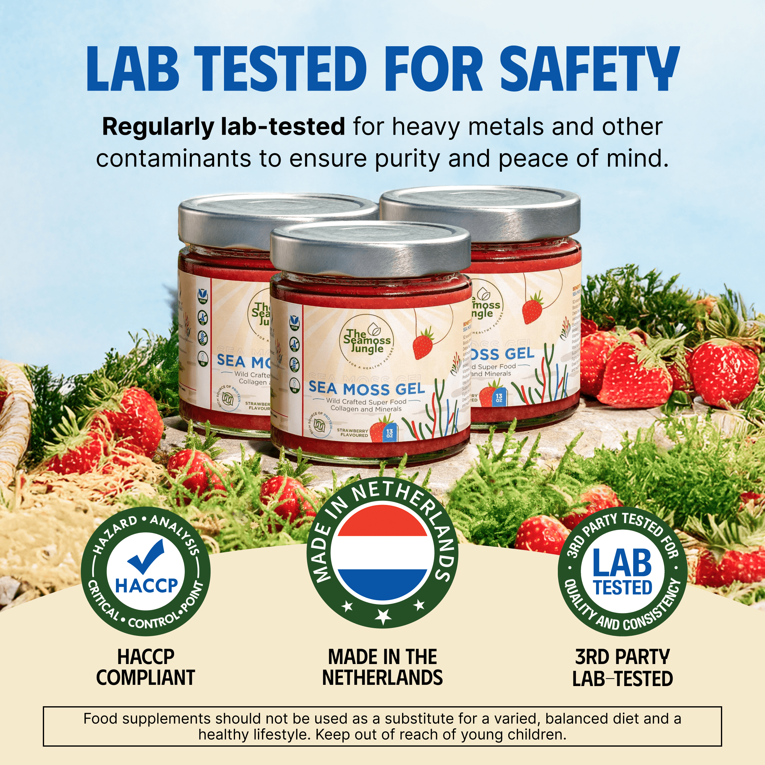 Gel de Sea Moss – Fresa – 395 ml