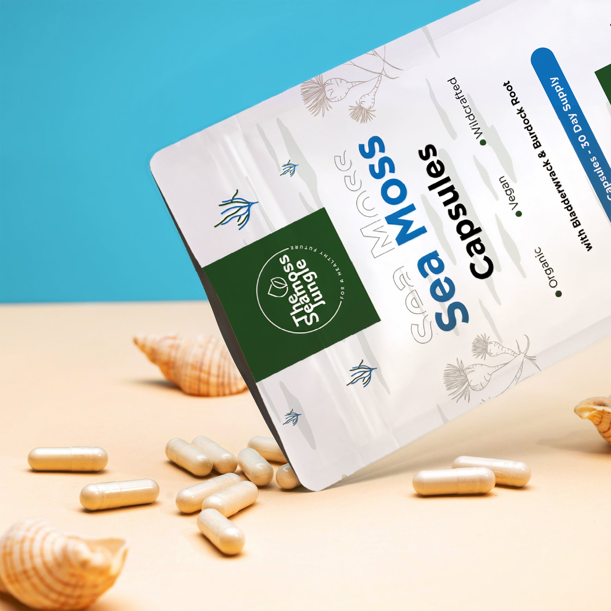 Cápsulas de Musgo Marino con Bladderwrack & Burdock Root