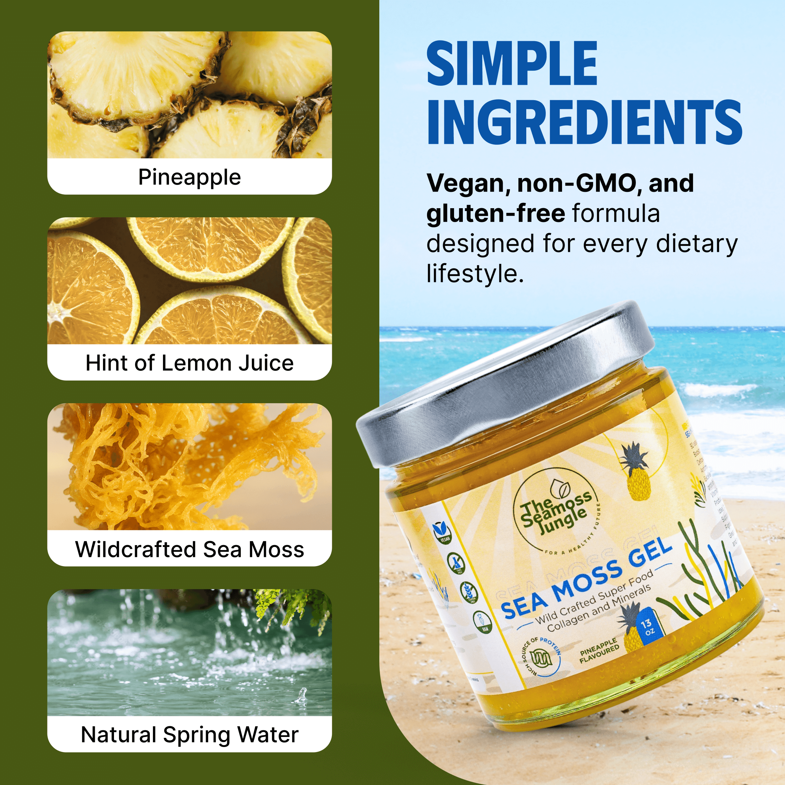 Sea Moss Gel – Piña - 395 ml